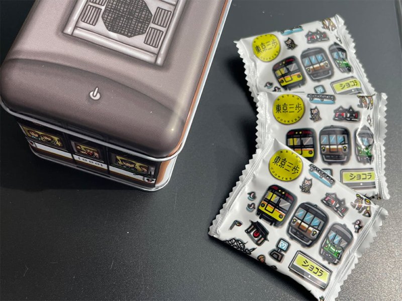 画像2: 東京三歩 副都心線【缶入りクッキー ショコラ味】 (2)