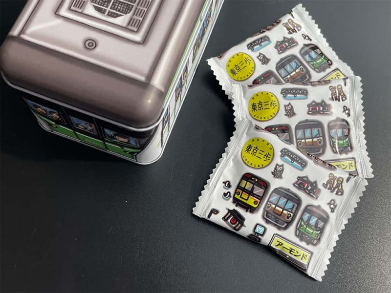 画像2: 東京三歩 千代田線【缶入りクッキー アーモンド味】 (2)