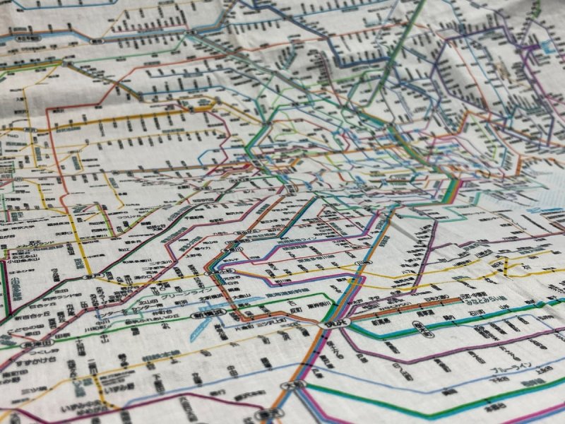 画像3: 鉄道路線図ハンカチ 首都圏 日本語 (3)