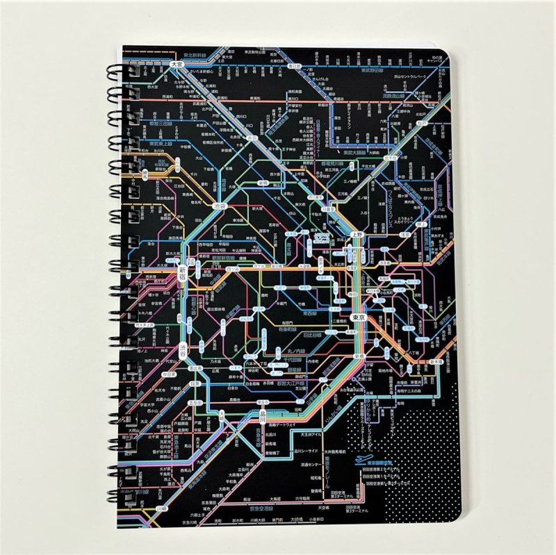 画像1: 鉄道路線図リングノート 首都圏 日本語(ブラック) (1)