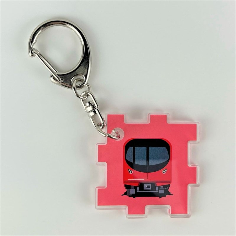 画像1: 東京メトロ20周年記念 アクリルパズルキーホルダー 丸ノ内線 (1)