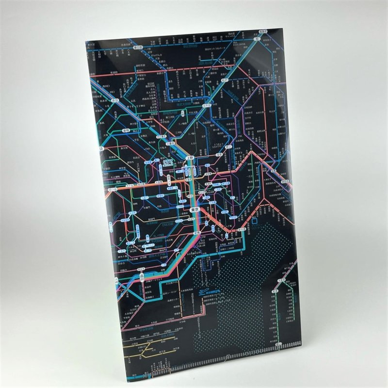 画像1: 鉄道路線図チケットホルダー 首都圏 日本語(ブラック) (1)