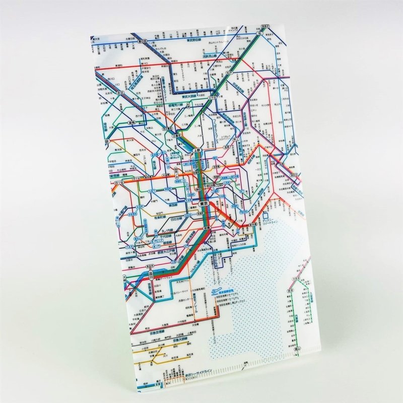 画像1: 鉄道路線図チケットホルダー 首都圏 日本語(ホワイト) (1)