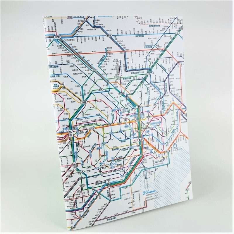 画像1: 鉄道路線図A5ノート 首都圏 日本語(ホワイト) (1)