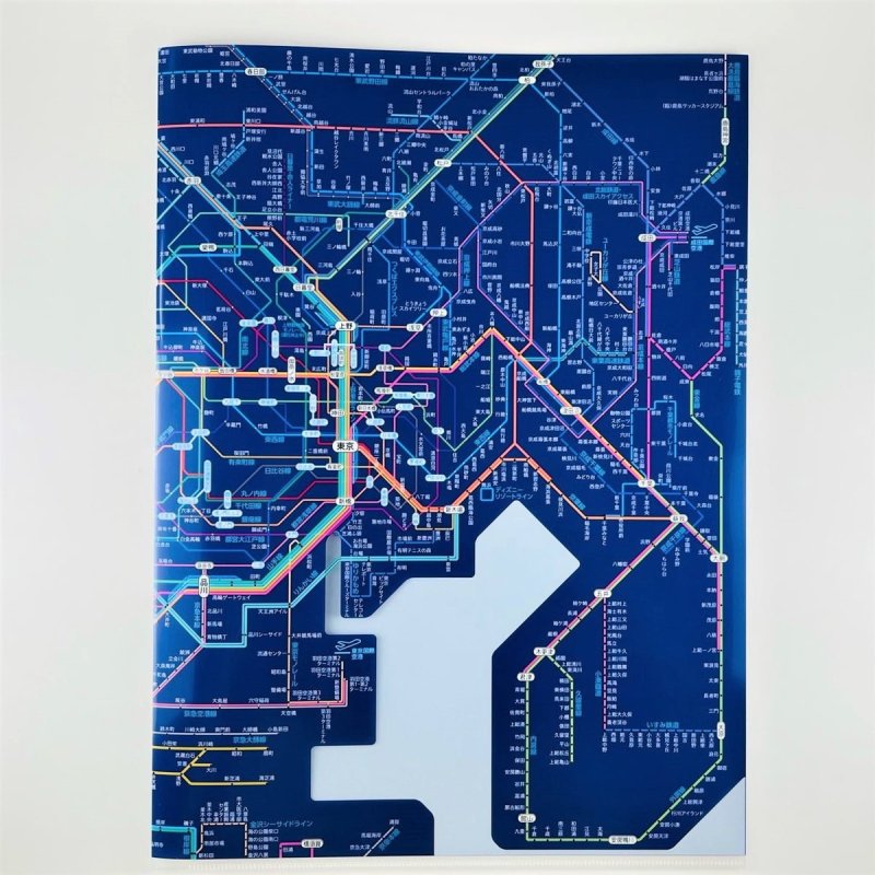 画像1: 鉄道路線図クリアファイル 首都圏 日本語(ブルー) (1)