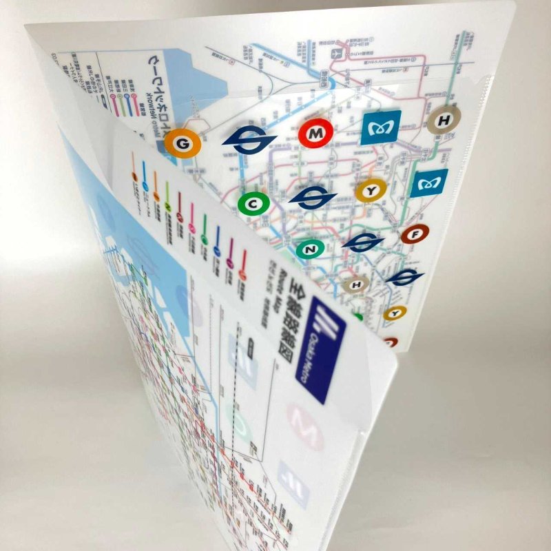 画像6: 東京メトロ×Osaka Metro コラボ  路線図クリアファイル(Wポケット) (6)