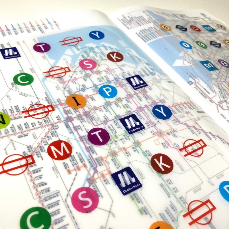 画像4: 東京メトロ×Osaka Metro コラボ  路線図クリアファイル(Wポケット) (4)