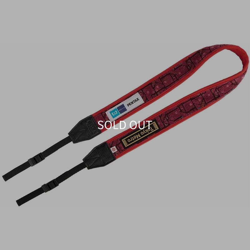 画像1: 東京メトロ×PENTAX　カメラストラップ　丸ノ内線０2系（普通席（赤）） (1)